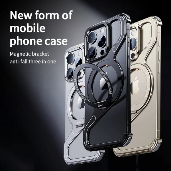 iTop Z-Shaped Metal Stand Case for iPhone 16, 15 Pro Max with MagSafe - 3-in-1 Protection (Stand, MagSafe, Anti-Drop) | Available for iPhone 16, 15, 14, and 13 (Wholesale Only)