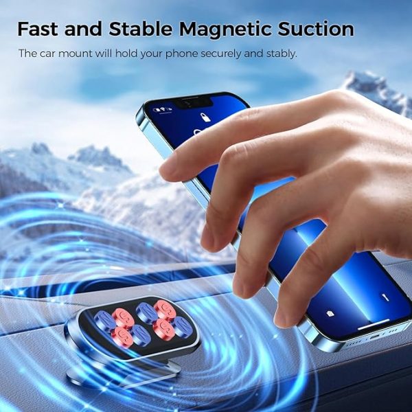 iTop Magnetic Car Phone Holder - 360° Rotating Strong Magnetic Mount | Compact Design for Safe Navigation