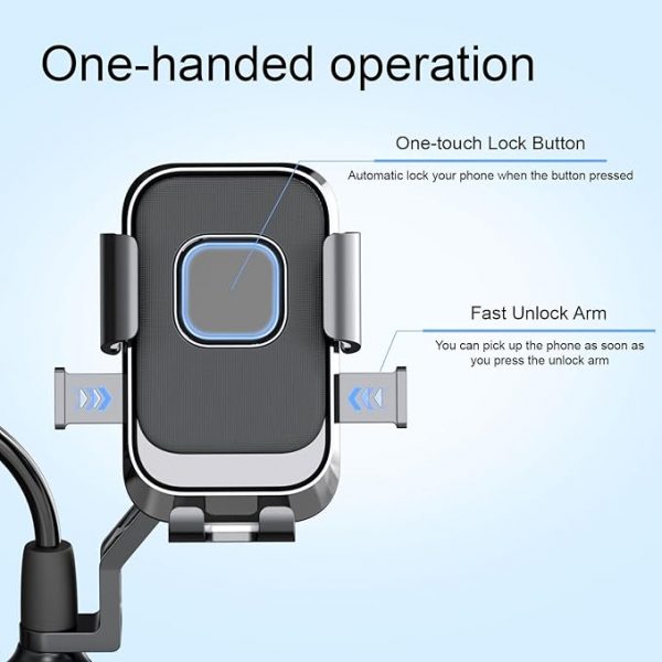 iTop Universal Bike Phone Holder - Quick Release, Anti-Shock Design, and One-Hand Operation