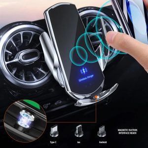 iTop Q3 Upgraded Universal Magnetic Wireless Charging Phone Holder | Smart Infrared Sensing, 0.1s Quick Charge, and Silent Motor